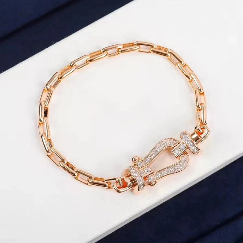 [AURORA]FORCE LARGE HORSESHOE CLASP  METAL BRACELET