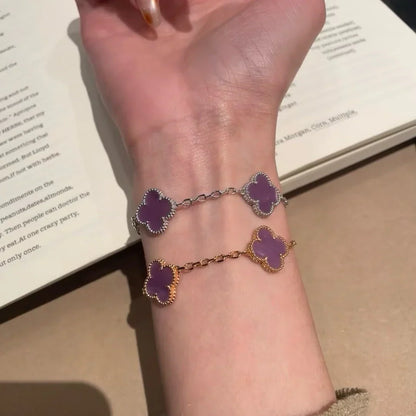 [AURORA] CLOVER 5 MOTIF VIOLET BRACELET COLLECTION