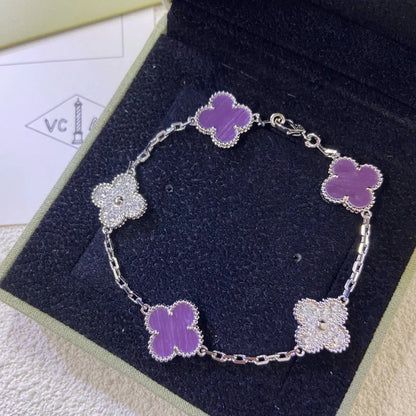 [AURORA] CLOVER 5 MOTIF VIOLET BRACELET COLLECTION