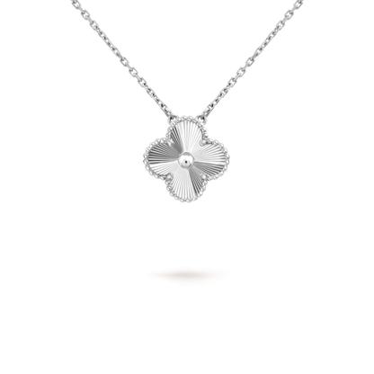 [basloveJW]CLOVER 15MM LASER HALSKETTE SILBER