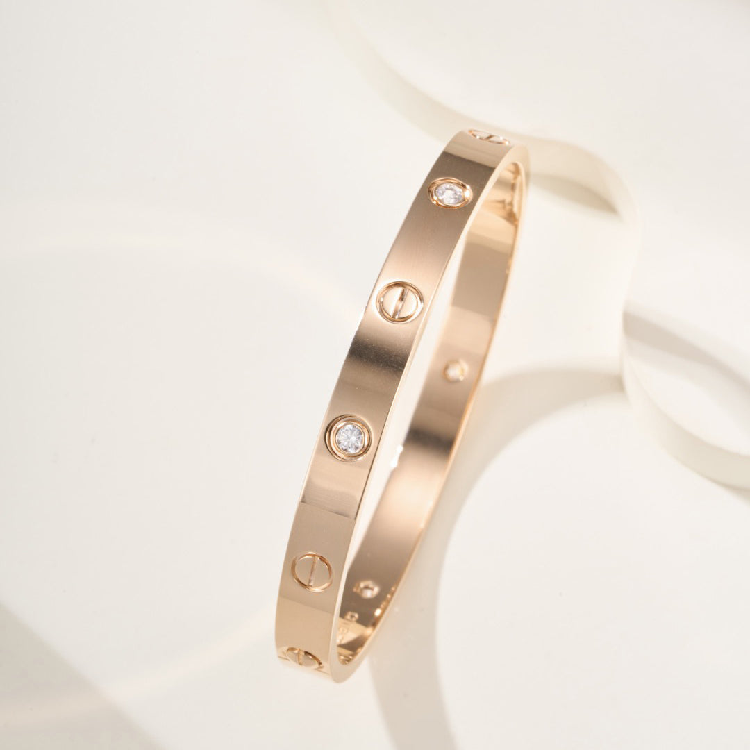[AURORA]LOVE BRACELET 6.1MM 4 DIAMONDS NEW (SINGLE SCREW)