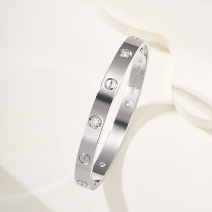 [AURORA]LOVE BRACELET 6.1MM 4 DIAMONDS NEW (SINGLE SCREW)