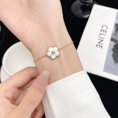 [basloveJW] GLÜCKLICHES WEISSES PFLAUMENBLÜTENARMBAND