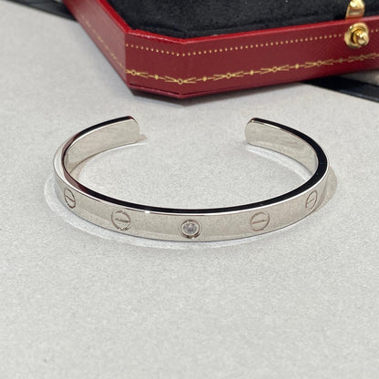 [AURORA]LOVE BRACELET 6.1MM 1 DIAMOND OPEN CUFF