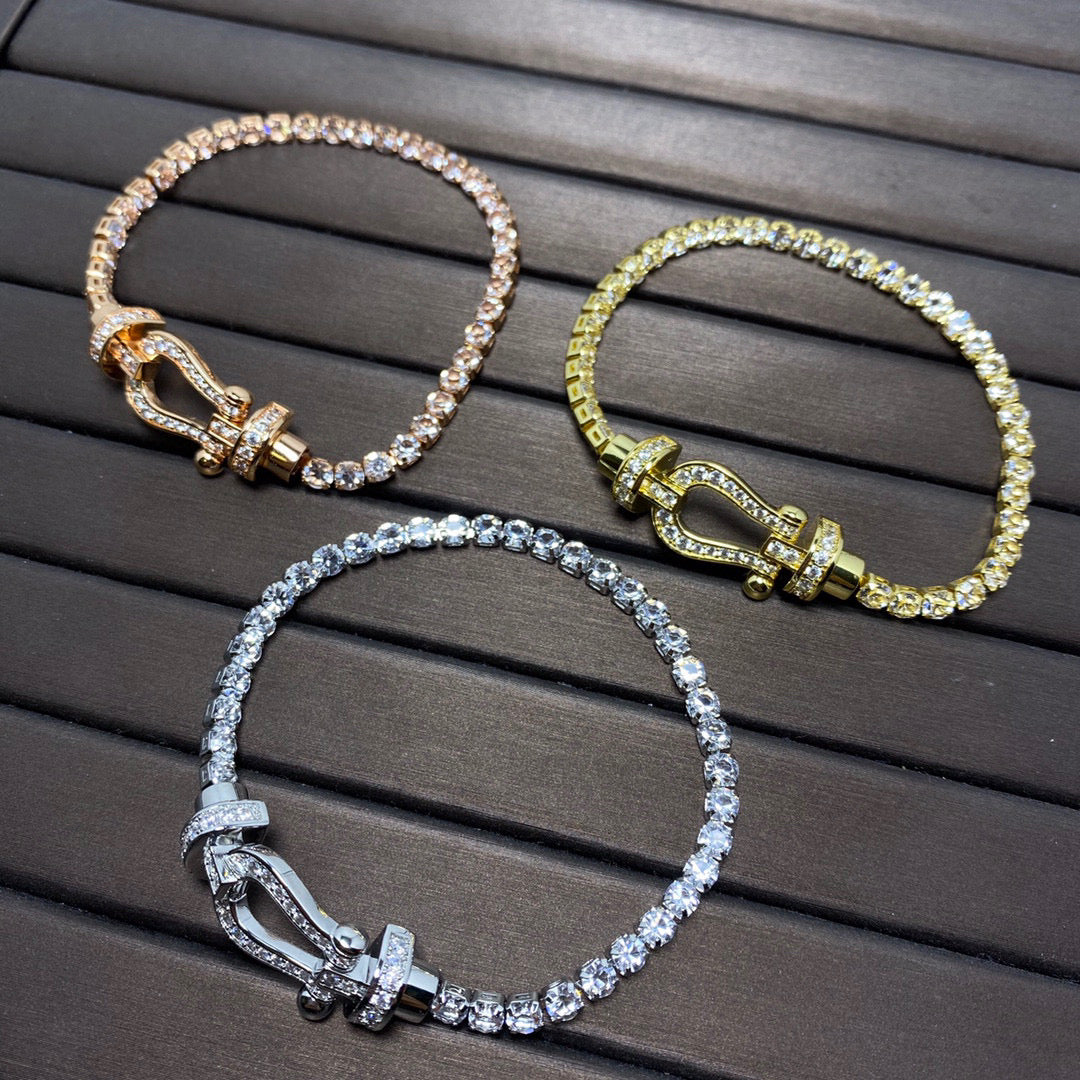 [AURORA]フォース ラージホースシュー フルダイヤモンド テニスブレスレット