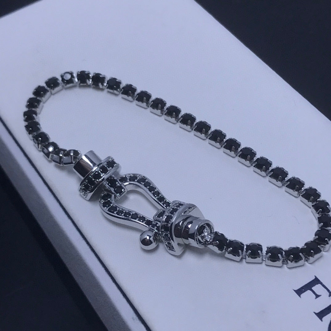 [AURORA]フォース ラージホースシュー フルダイヤモンド テニスブレスレット