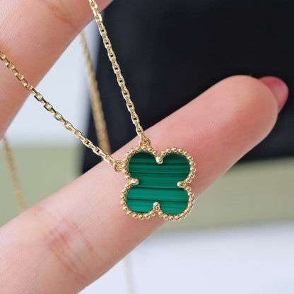 [basloveJW]CLOVER 15MM MALACHIT EINZELNE BLUMENKETTE