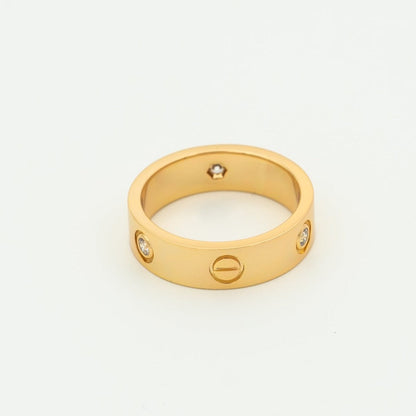 [AURORA]LOVE RING 5.5MM 3 DIAMONDS PINK GOLD
