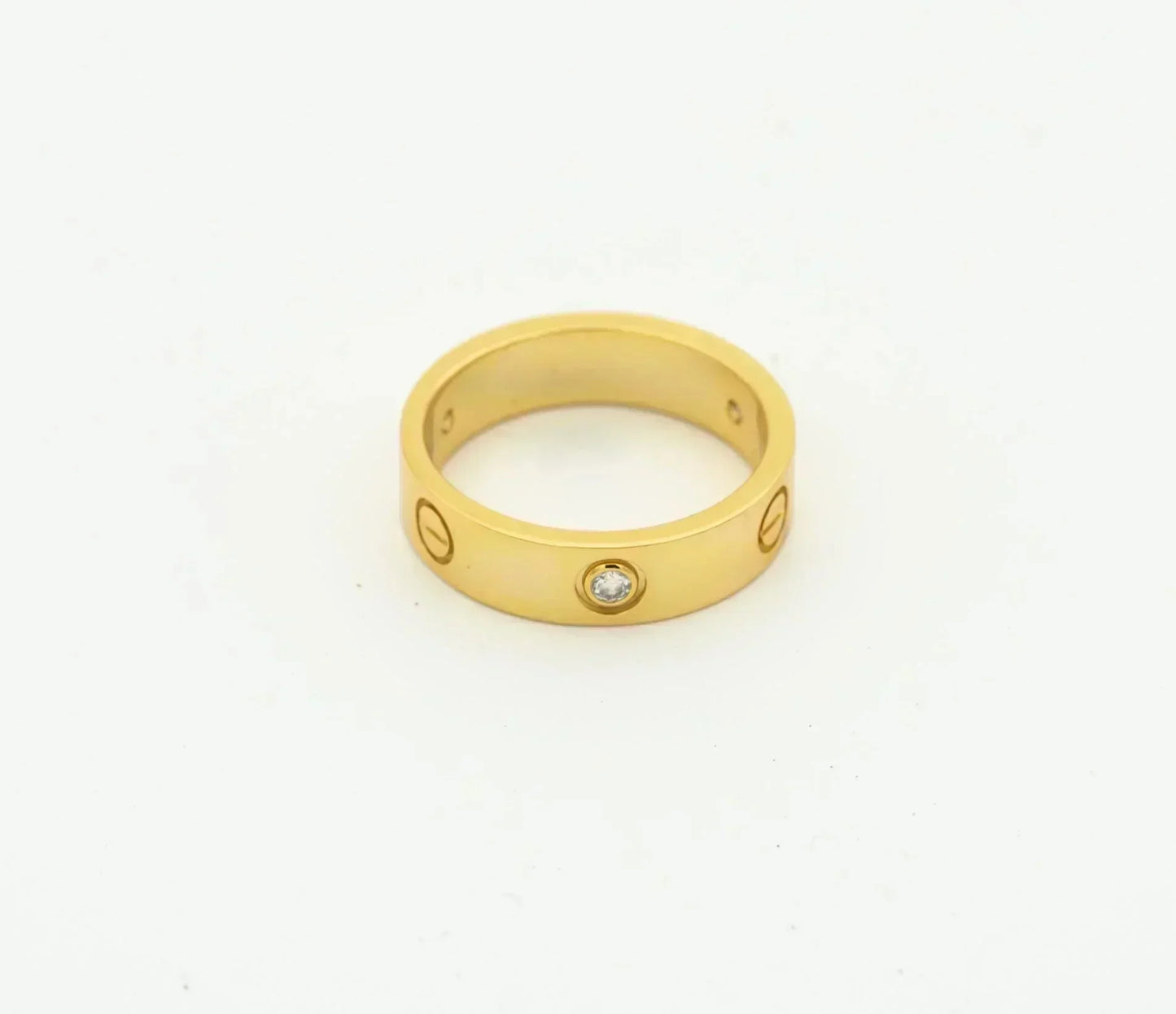 [AURORA]LIEBESRING 4MM 1 DIAMANT GOLD