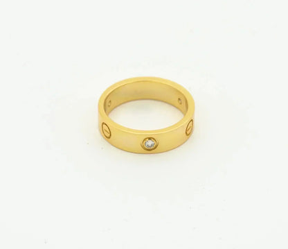 [AURORA]LIEBESRING 4MM 1 DIAMANT GOLD