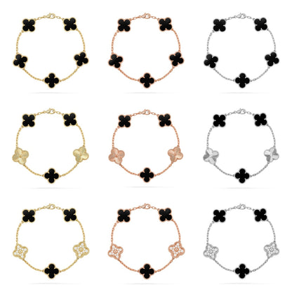[AURORA]CLOVER 5 MOTIF ONYXS BRACELET COLLECTION