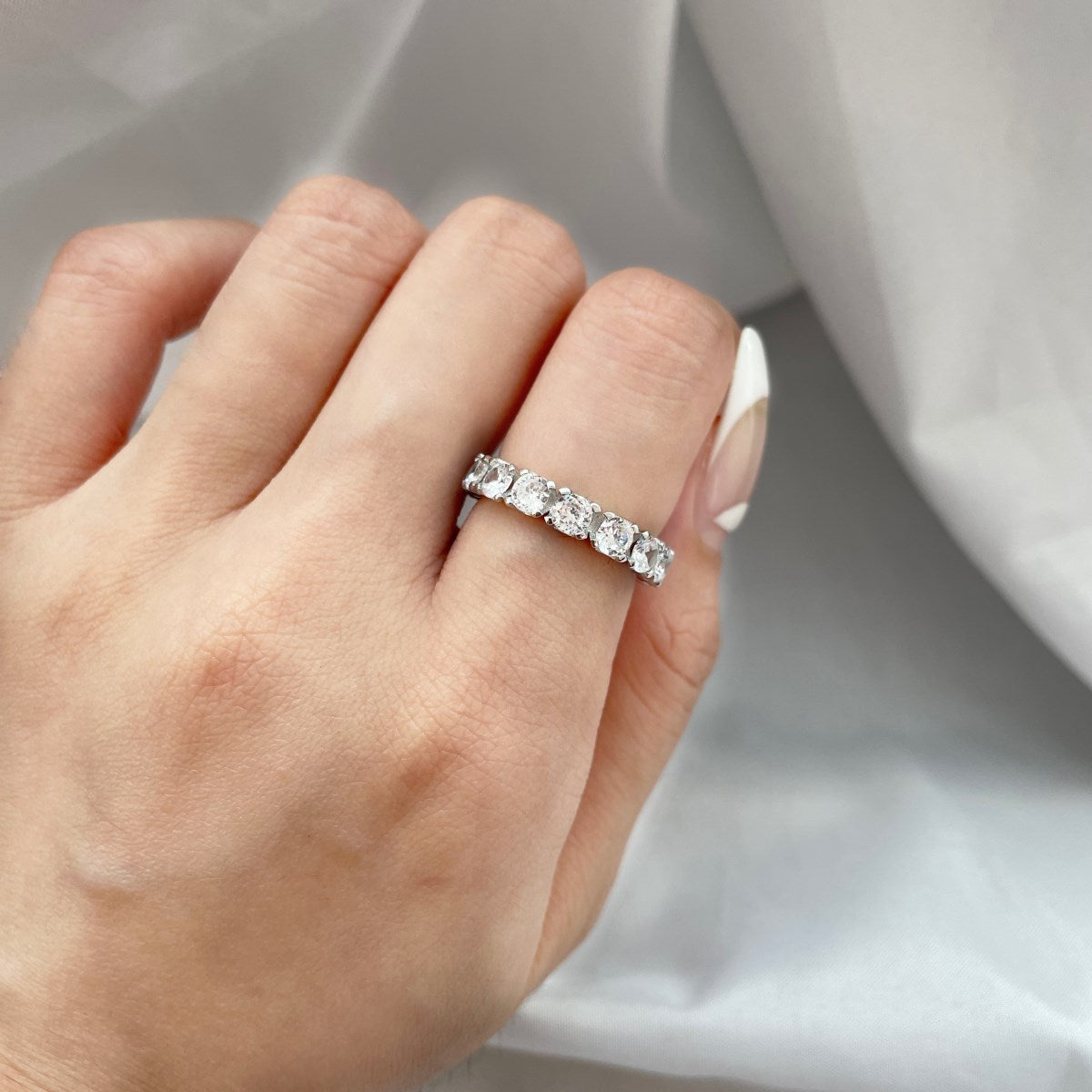 [AURORA]Eternity Round Cut Tennis Ring