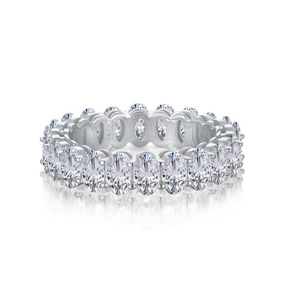 [AURORA]Ornate Oval Cut Tennis Ring