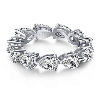 [AURORA]Exquisite Pear Cut Tennis Ring