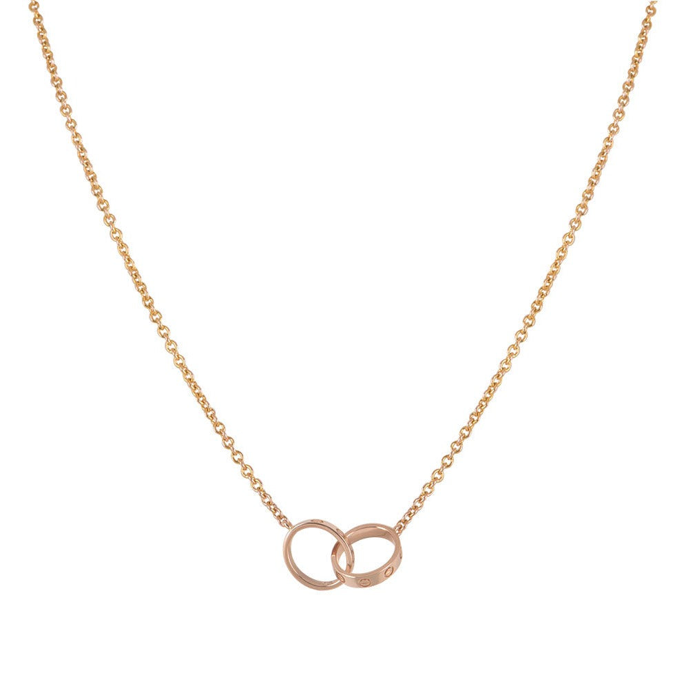 [AURORA]LOVE HALSKETTE DOPPELRING ROSA GOLD 