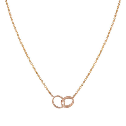 [AURORA]LOVE HALSKETTE DOPPELRING ROSA GOLD 