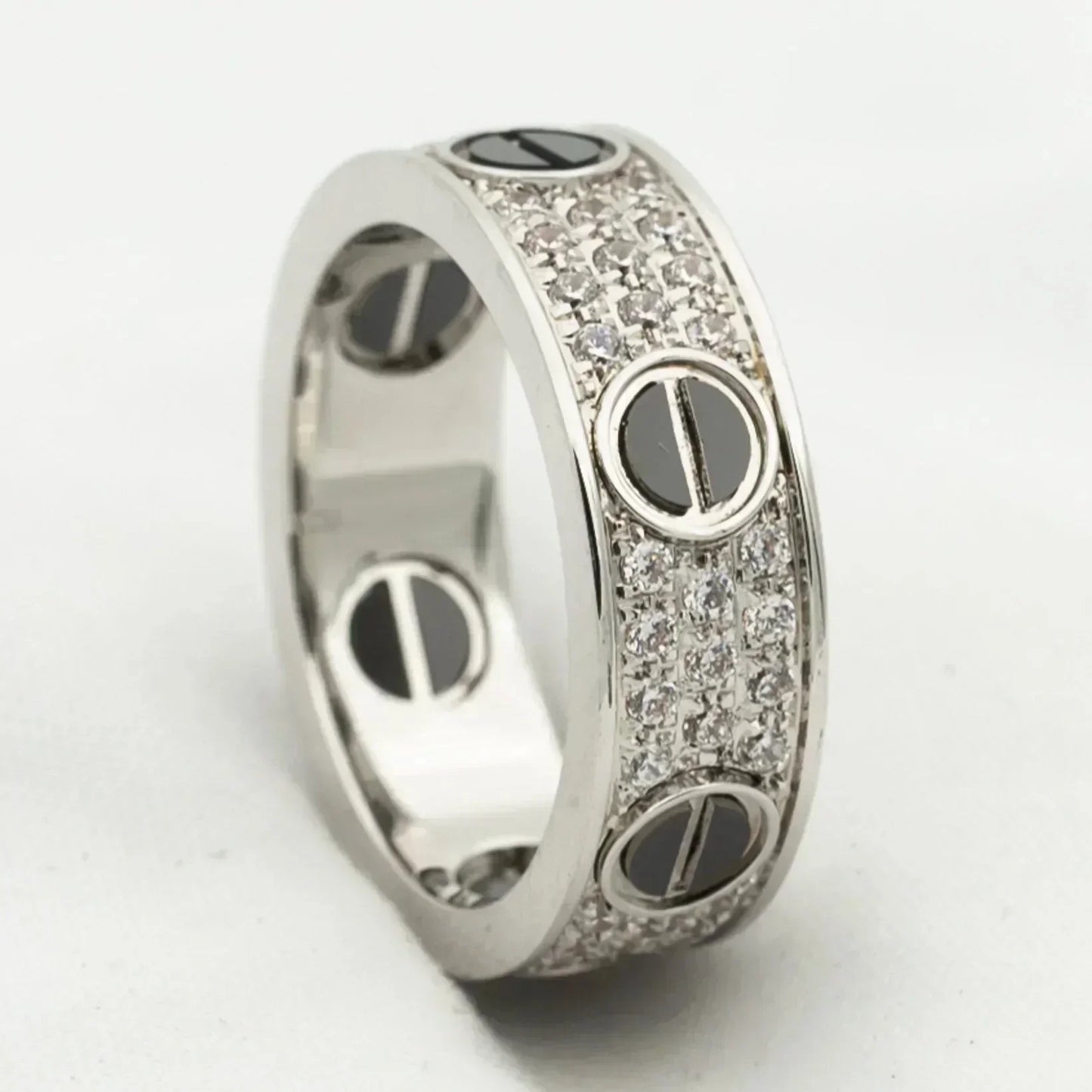 [AURORA]LOVE RING 5.5MM DIAMONDS PAVED CERAMIC