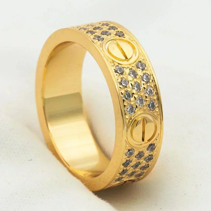 [AURORA]LOVE RING 5.5MM DIAMONDS PAVED