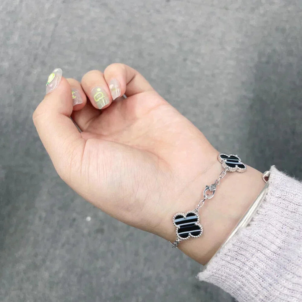 [AURORA] CLOVER 5 MOTIF PULSAR STONE BRACELET COLLECTION