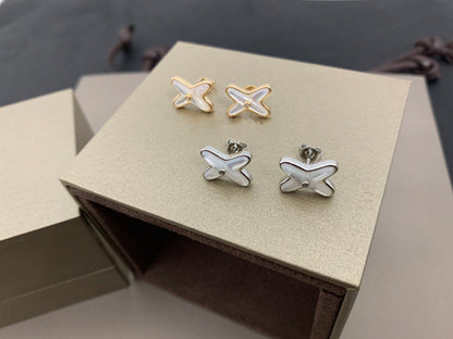 [AURORA]ジュー ド ホワイト モップ シルバー ダイヤモンド ピアス