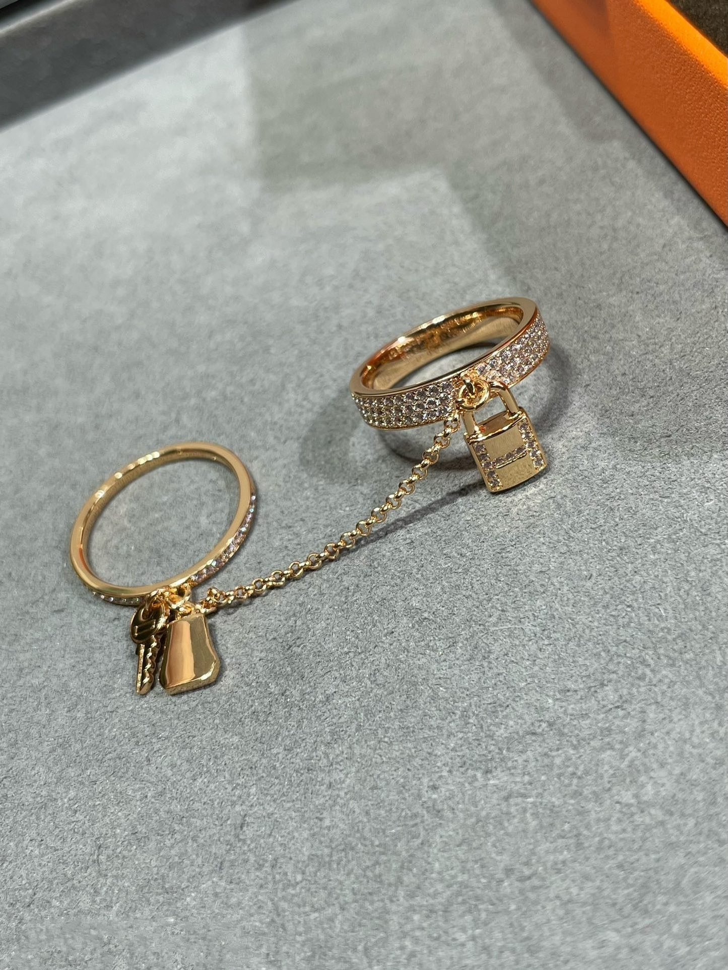 [AURORA]HM KELLY CLOCHETTE DOUBLE RING IN  WITH DIAMONDS