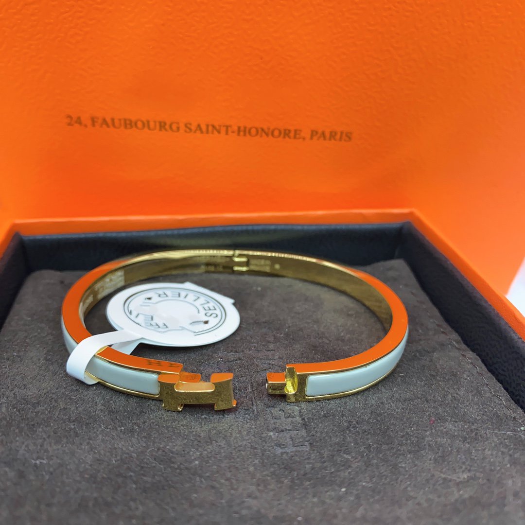 [AURORA]CLASSIC HM CLIC GREEN 8MM ENAMEL BRACELET