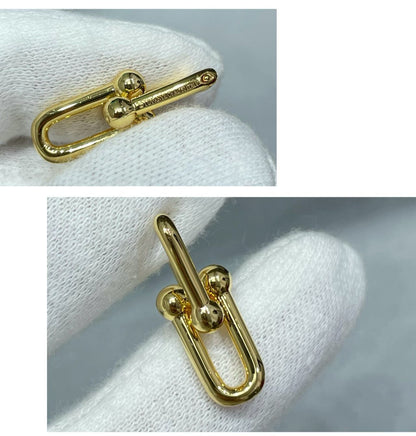 U-förmiger Haken-Ohrring mit Hufeisenverschluss, mittelgroß