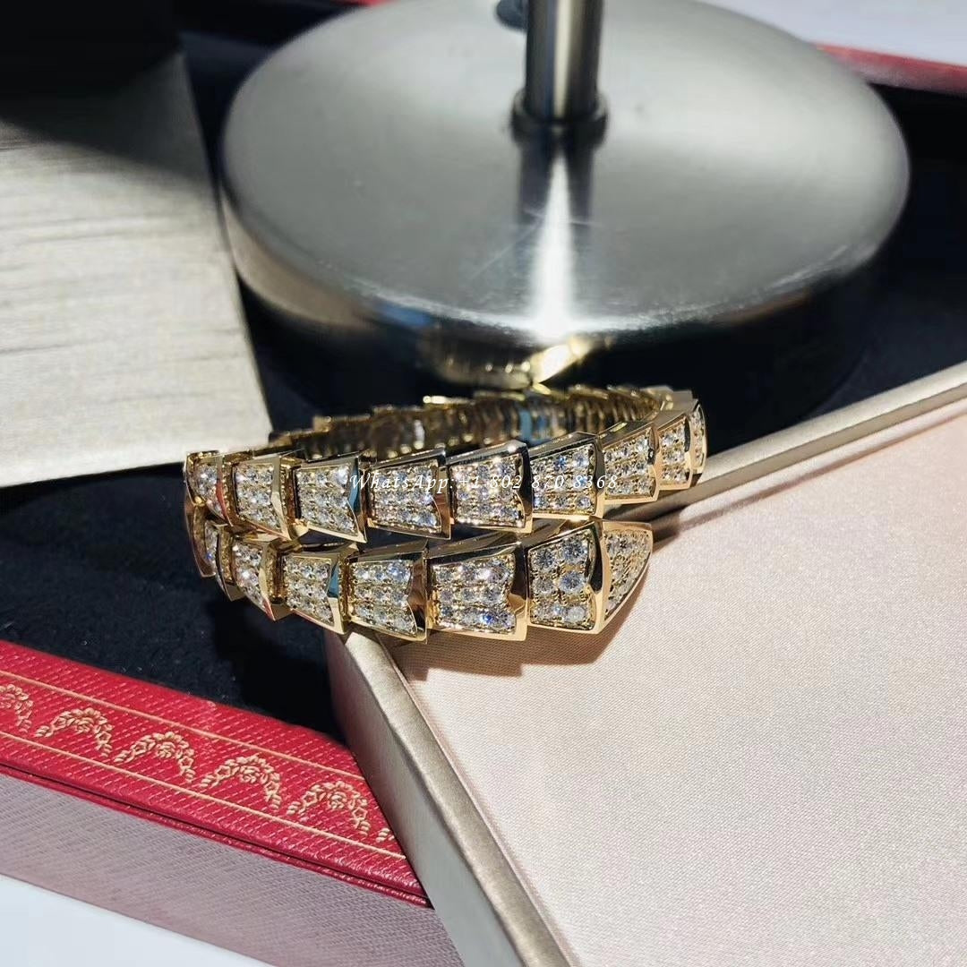 [AURORA]SERPENTI BRACELET 8MM GOLD DIAMOND