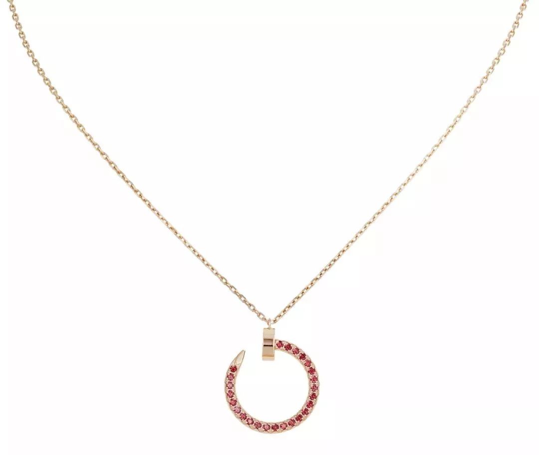 [AURORA]JUSTE-HALSKETTE, GOLD, ROTE DIAMANTEN