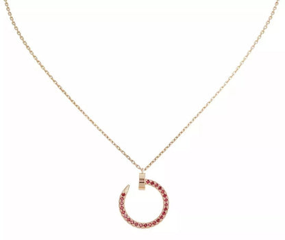[AURORA]JUSTE-HALSKETTE, GOLD, ROTE DIAMANTEN