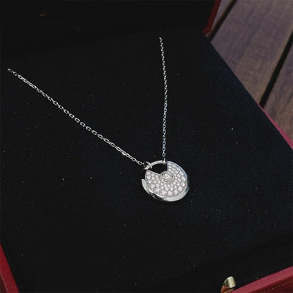 [AURORA]AMULETTE SILBER VOLLBESATZ DIAMANTEN HALSKETTE