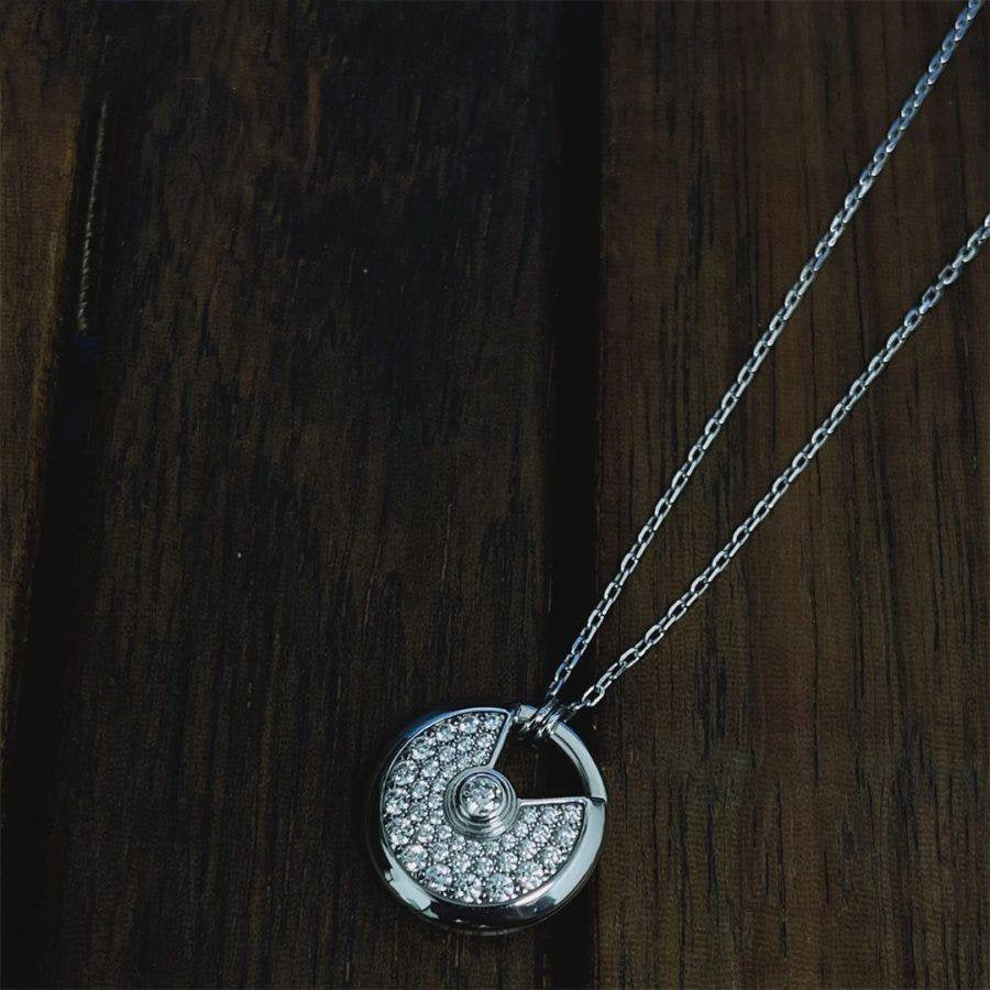 [AURORA]AMULETTE SILBER VOLLBESATZ DIAMANTEN HALSKETTE