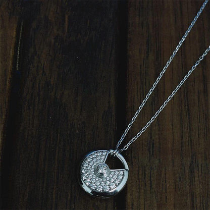 [AURORA]AMULETTE SILBER VOLLBESATZ DIAMANTEN HALSKETTE