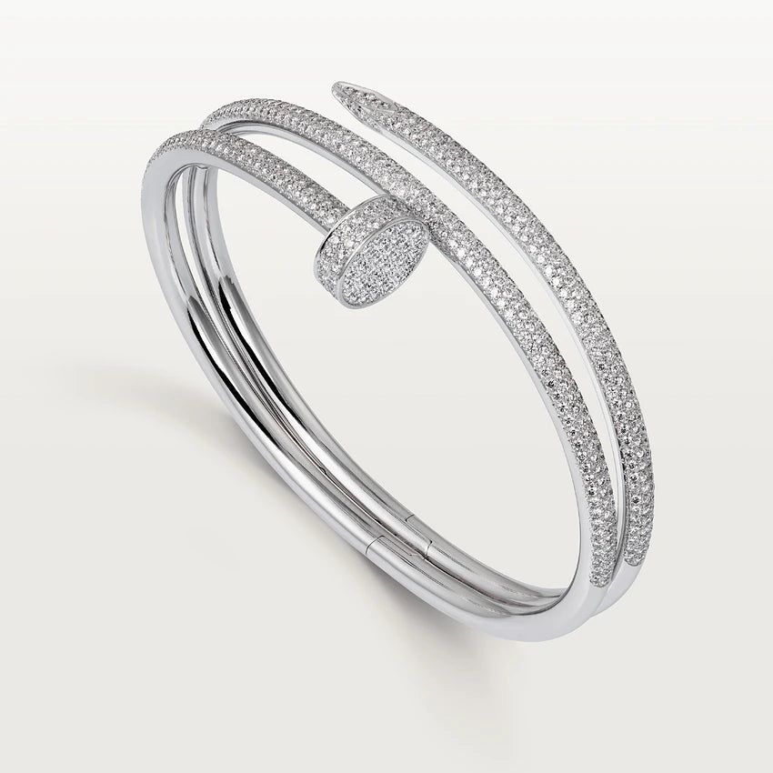 [AURORA]JUSTE ARMBAND 3,5 MM ZWEIREIHIG SILBER DIAMANTEN