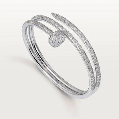 [AURORA]JUSTE ARMBAND 3,5 MM ZWEIREIHIG SILBER DIAMANTEN