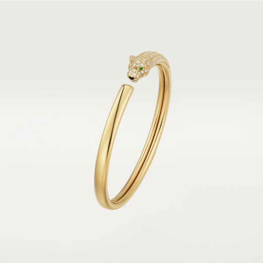 [AURORA]PANTHERE GOLD DIAMOND OPEN BRACELET