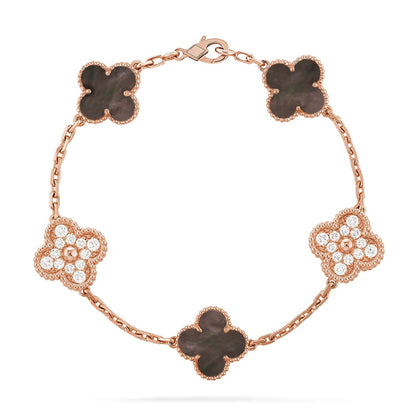 [AURORA]CLOVER 5 MOTIF GRAY MOP BRACELET COLLECTION