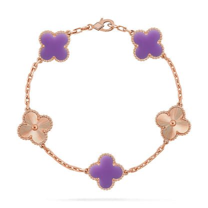 [AURORA]CLOVER 5 MOTIF LIGHT PURPLE BRACELET COLLECTION