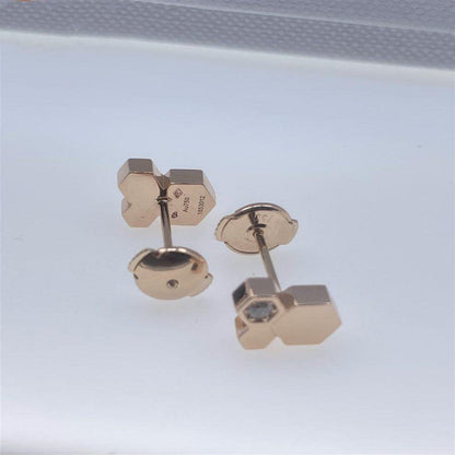 [AURORA]BEE LOVE PINK GOLD DIAMOND EARRINGS