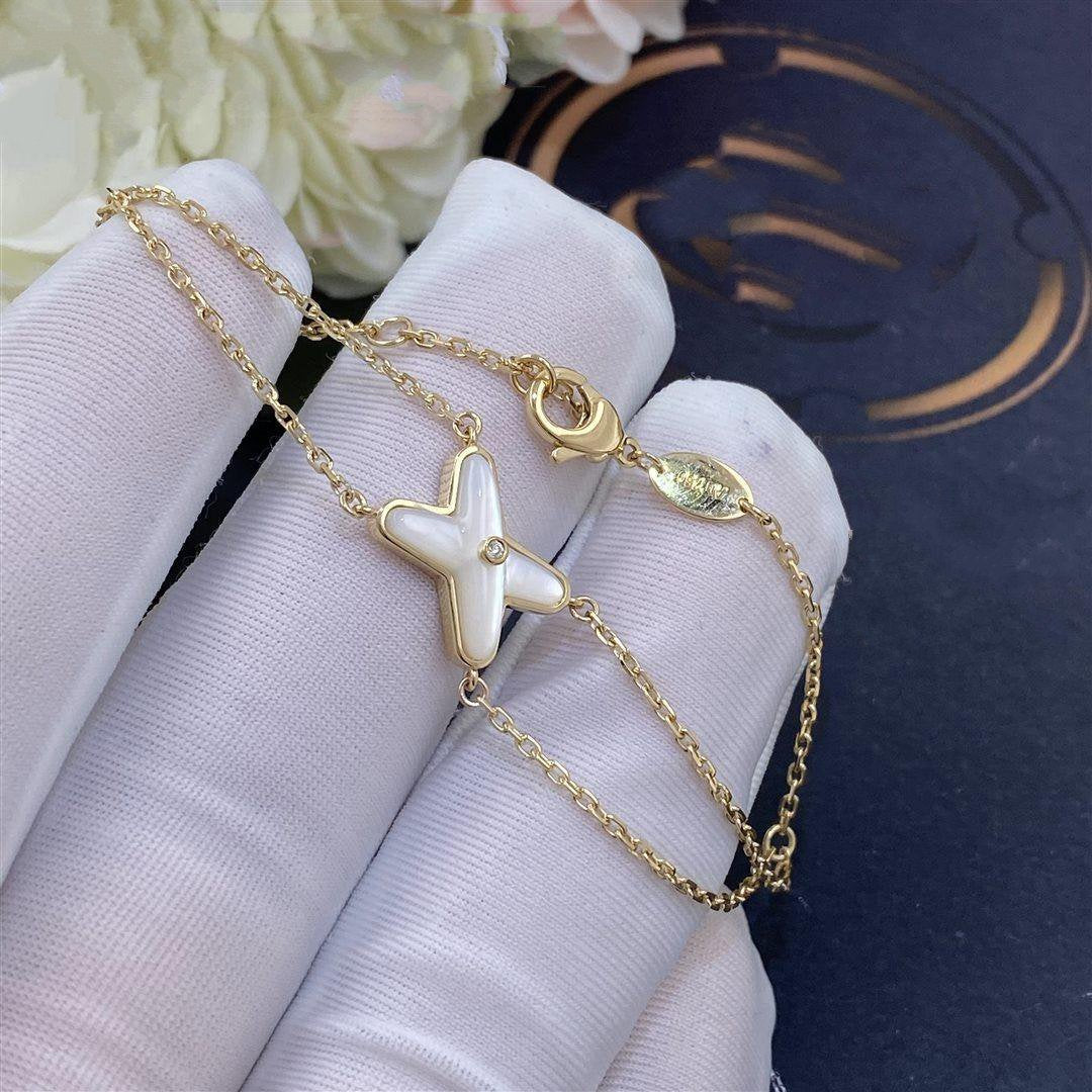 [AURORA]JEUX BRACELET WHITE MOP GOLD 1 DIAMOND