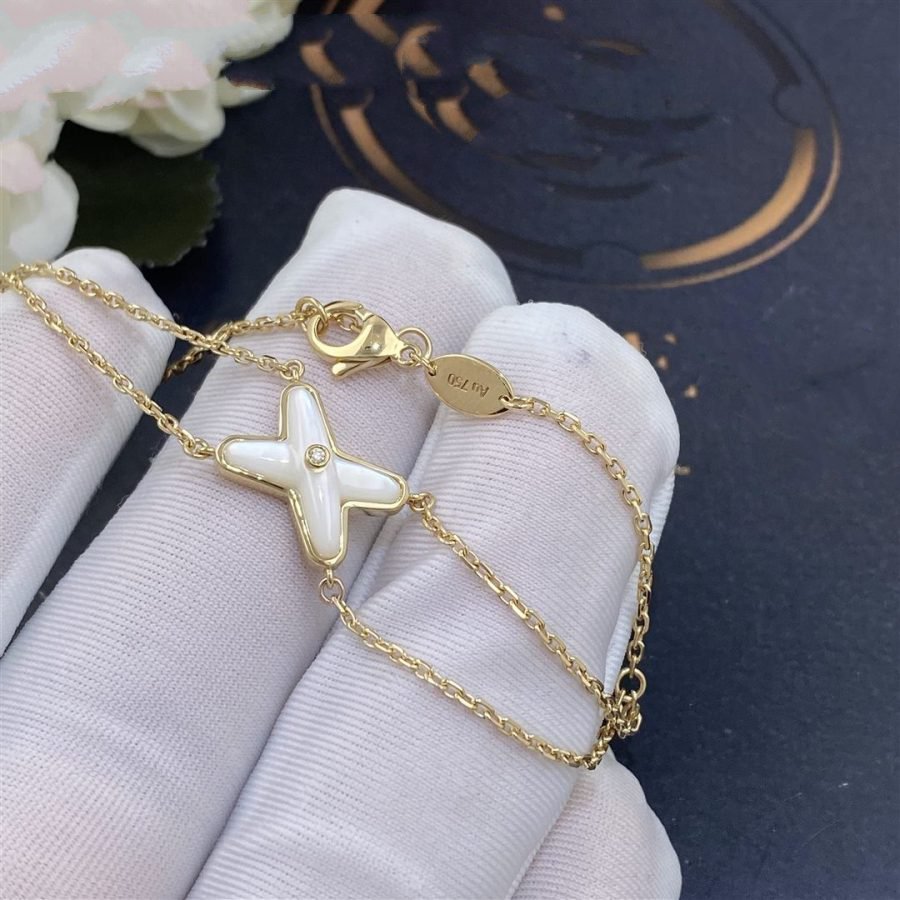 [AURORA]JEUX BRACELET WHITE MOP GOLD 1 DIAMOND