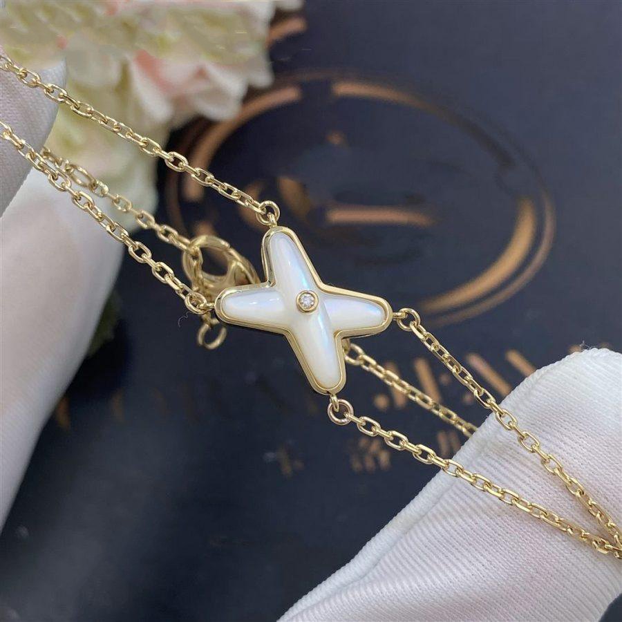 [AURORA]JEUX BRACELET WHITE MOP GOLD 1 DIAMOND