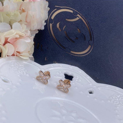[AURORA]JEUX DE PINK GOLD DIAMOND EARRINGS