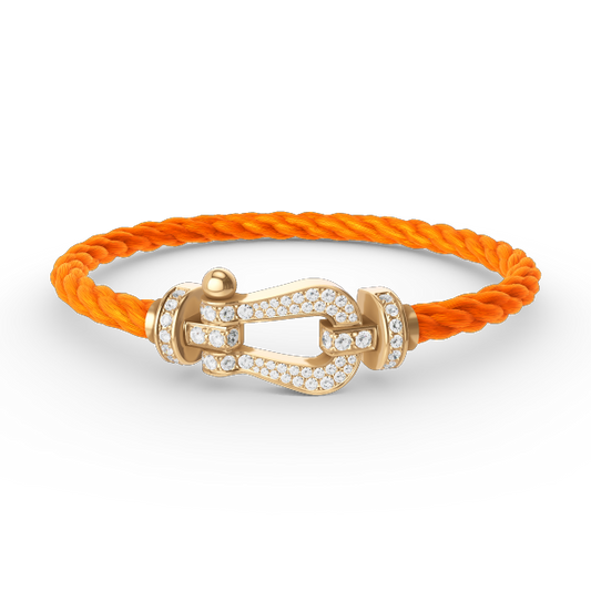 [AURORA]FORCE LARGE HORSESHOE FULL DIAMOND BRACELET GOLD