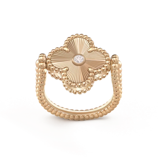 [AURORA]CLOVER RIVERSIBLE ROSE GOLD RING