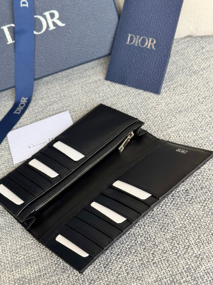 VERTICAL LONG WALLET 19 IN BLACK MONOGRAM OBLIQUE JACQUARD