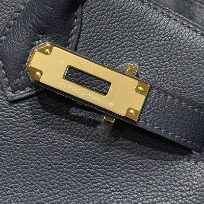 HERMES 25S SHOULDER BIRKIN 29 IN MIDNIGHT BLUE CALFSKIN GOLD HARDWARE