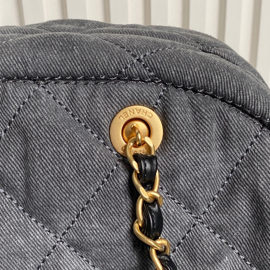 BOWLING BAG 44 IN SANTAS GRAY DENIM GOLD HARDWARE