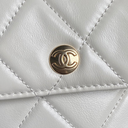 BOWLING BAG 29 IN OFF-WHITE CALFSKIN GOLD HARDWARE