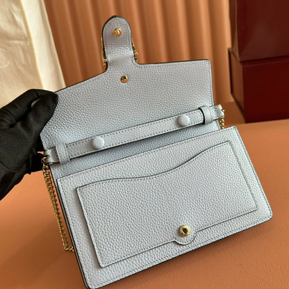 GUCCI 25S DIONYSUS WALLET ON CHAIN 20 IN LIGHT BLUE CALFSKIN